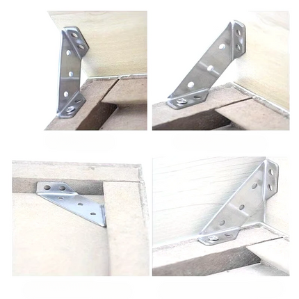 Corner Brace Brackets, Set of 10 Corner Support Braces, 1.7mm Thick Reinforcement for Shelves and Furniture