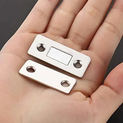Magnetic Cabinet Door Catch for Kitchen and Bathroom Cupboards, Quiet Close Latch, Pre-Drilled Holes, Fits in Minutes