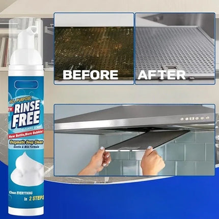 Kitchen Foam Cleaner Spray, Rinse Free Grease Degreaser for Range Hoods, Ovens, Stainless Steel Sinks, Countertops and Tile