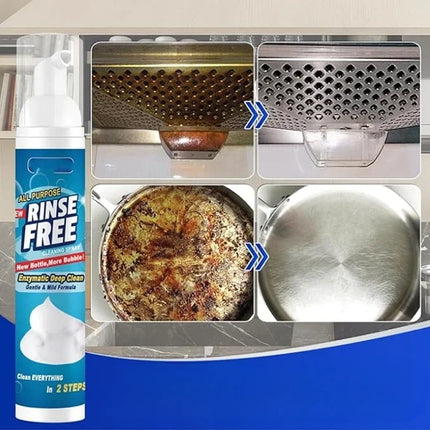 Kitchen Foam Cleaner Spray, Rinse Free Grease Degreaser for Range Hoods, Ovens, Stainless Steel Sinks, Countertops and Tile