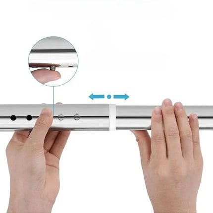 Adjustable Tension Curtain Rod, Extends 110cm to 410cm, No Drill Indoor Clothes Drying Rail