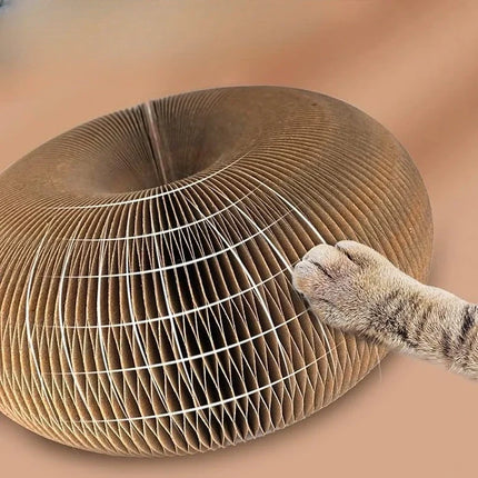 Cat Scratcher with Rolling Ball, Honeycomb Cardboard Scratching Toy for Indoor Cats, Roomy Enough for Multiple Cats