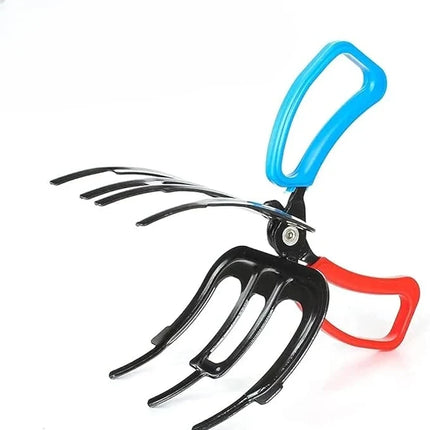 Fish Gripper Tool with Rounded Claw Tips and Long-Reach Handles, Two or Three Teeth, for Catch and Release Fishing