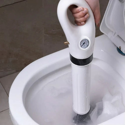 Air Pressure Drain Blaster, 5 Piece Manual Plunger Kit with Toilet, Sink and Floor Drain Heads for Clogged Pipes