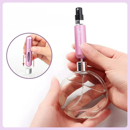 Travel Perfume Atomizer 8ml, Refillable Bottom Fill Spray Bottle for Purse, Pocket and Carry On