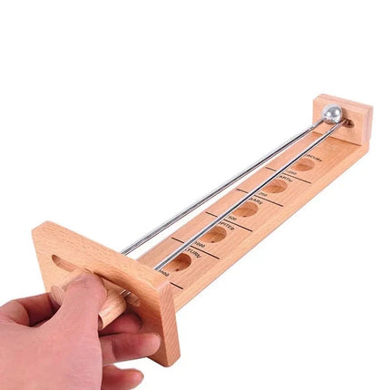 Balance Ball Game, Wooden Handle Tilt Maze with Rails and Scoring Holes, Turn Based Family Tabletop Skill Game