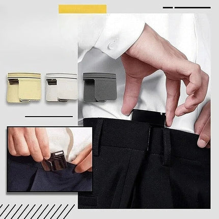Adjustable Clip-On Waist Buckle for Loose Trousers, No Sew No Belt Waistband Tightener in Black, Gold and Silver