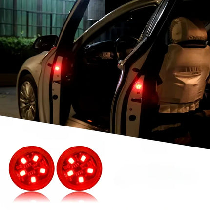 LED Car Door Warning Lights with Flashing Anti Collision Alert, No Tools or Wiring Install, 3 Colour Options