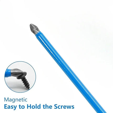 Magnetic Screwdriver Bit Set, 7 Piece with Non-Slip Coating and 150mm Extended Length, for Furniture and Electronics
