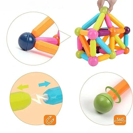Magnetic Building Blocks Set for Kids, Snap Together Pieces Sized for Little Hands, Screen Free Indoor Play