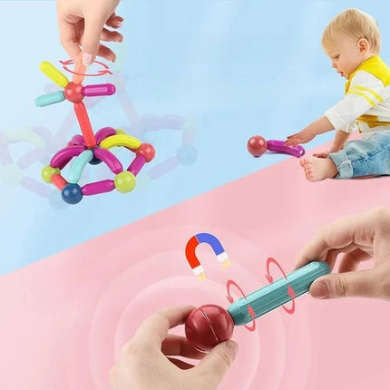 Magnetic Building Blocks Set for Kids, Snap Together Pieces Sized for Little Hands, Screen Free Indoor Play