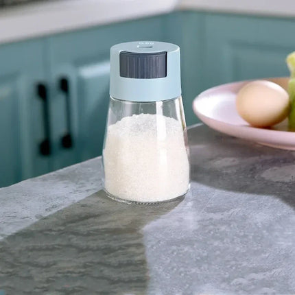Seasoning Dispenser Jars, Airtight Spice Shakers with Measuring Twist Cap for Salt and Sugar, Set of 4