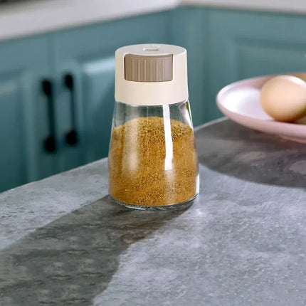Seasoning Dispenser Jars, Airtight Spice Shakers with Measuring Twist Cap for Salt and Sugar, Set of 4