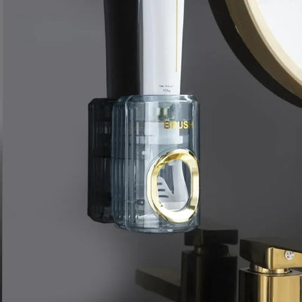 Wall Mounted Toothpaste Dispenser with One Press Operation, Adhesive No Drill Mount for Wall or Mirror, 3 Colors