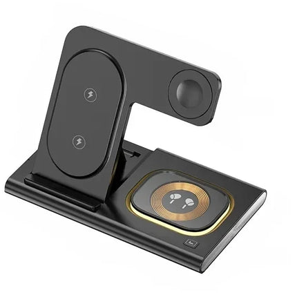 Wireless Charger Station with Smart LED Indicator and Fast Charging, Dock for Phone, Watch and Earbuds, 7 Colours