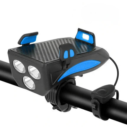 Bike Phone Holder with 4000mAh Power Bank, LED Light and 130 dB Bell, Anti-Slip Grip Mount, 3 Colors, for Cycling Navigation