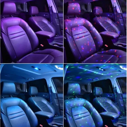 LED Ambient Car Interior Lighting Kit with Starry Star Effect, Multiple Colour Modes, USB Powered and Rechargeable
