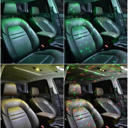 LED Ambient Car Interior Lighting Kit with Starry Star Effect, Multiple Colour Modes, USB Powered and Rechargeable
