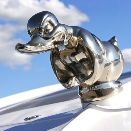 Angry Duck Hood Ornament in Durable Resin, Silver or Black Hood Decoration for Cars, Trucks and Hot Rod Builds
