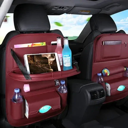 Backseat Car Organizer with Foldable Tray Table, Tablet Holder, Bottle Holders and Storage Compartments, 5 Colours