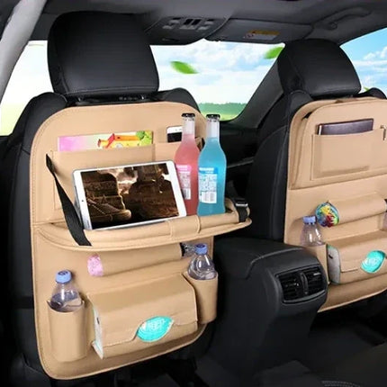 Backseat Car Organizer with Foldable Tray Table, Tablet Holder, Bottle Holders and Storage Compartments, 5 Colours