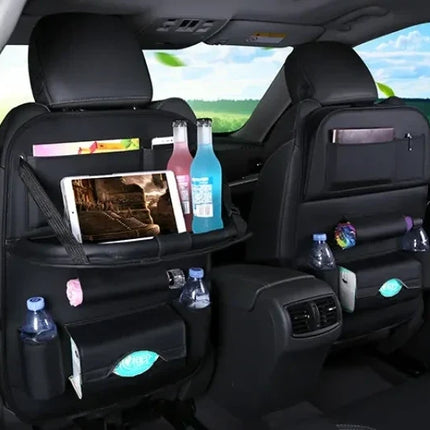 Backseat Car Organizer with Foldable Tray Table, Tablet Holder, Bottle Holders and Storage Compartments, 5 Colours