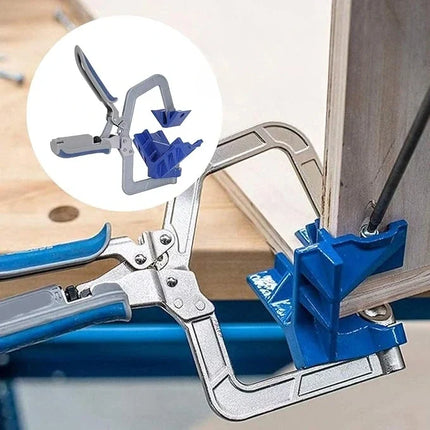 Heavy Duty Corner Clamp with Swing Jaw and Two-Way Rotation, Right Angle Clamp for Cabinet Making and DIY Assembly