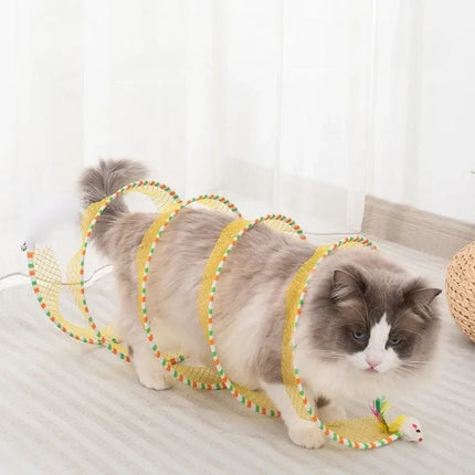 Foldable Cat Tunnel with Dual Openings | Space-Saving Hideaway for Playful Cats