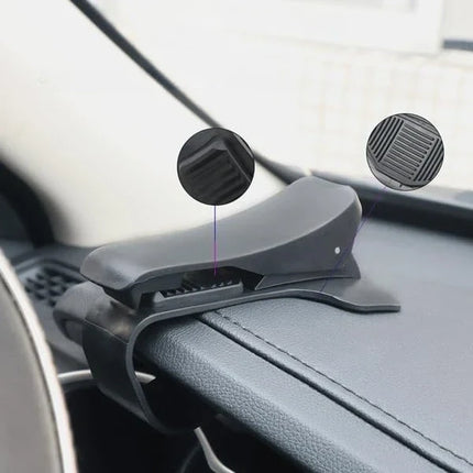 Dashboard Phone Holder for Car, Eye-Level Mount with Adjustable Grip and 360 Rotation, One-Hand Use, Fits All Phones