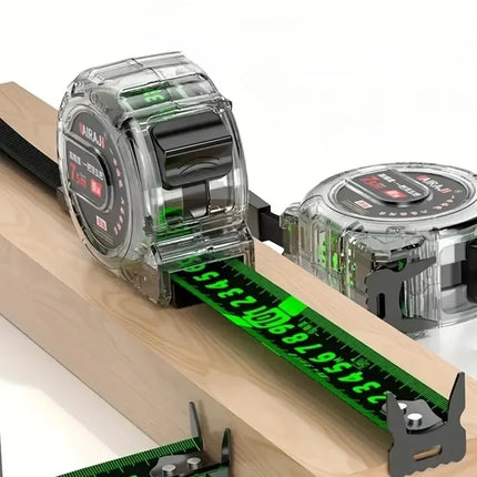 Glow in the Dark Tape Measure with Locking Blade, Thickened Carbon Steel, 5 m 197 in and 7 m 275 in for DIY Projects
