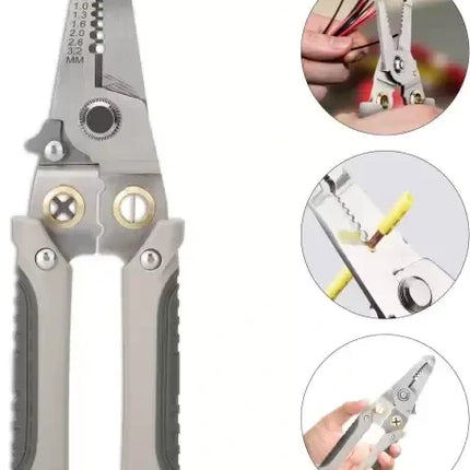 Wire Stripping Pliers with Adjustable Tension, Cable Stripper Cutter and Crimper for Home Cable Management and DIY Wiring