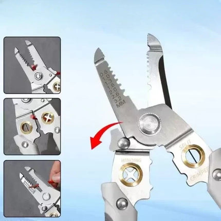 Wire Stripping Pliers with Adjustable Tension, Cable Stripper Cutter and Crimper for Home Cable Management and DIY Wiring