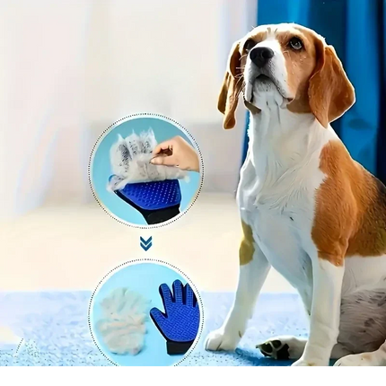 Pet Grooming Glove with Gentle Massage Bristles | Flexible Tool for Stress-Free Shedding
