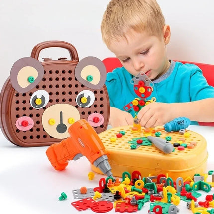 STEM Building Set for Kids, Take Apart Screw and Bolt Construction Toy, Builds Animals and Vehicles