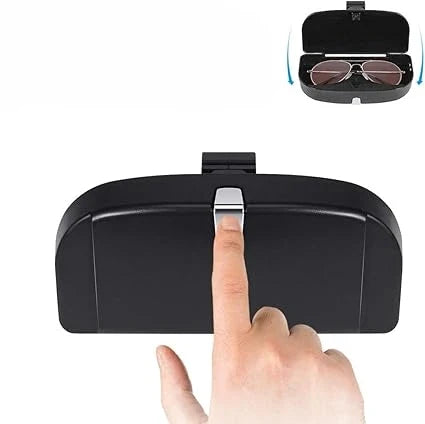 Car Visor Glasses Case with One Click Open Lid and Soft Lined Interior, 3 Colour Options, Holds Cards and Cash