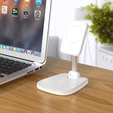 Magnetic Wireless Charging Stand, 3-in-1 Charger Dock for Phone, Earbuds and Smartwatch with Landscape Stand Mode