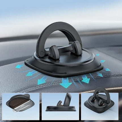 360 Degree Rotating Car Phone Holder, One-Handed Mount with Eye-Level Navigation View, Fits All Mobile Phones and Cars