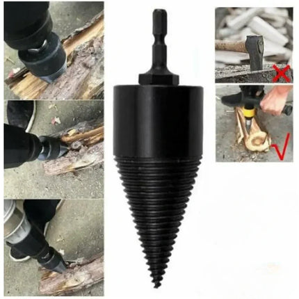 Log Splitter Drill Bit for Power Drills, Splits Firewood and Kindling without an Axe, Drill Not Included