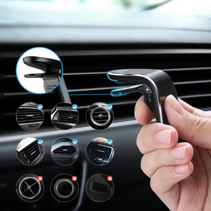 Magnetic Car Phone Holder with Rotating Head, Twists to Landscape for Maps or Portrait for Calls in Seconds