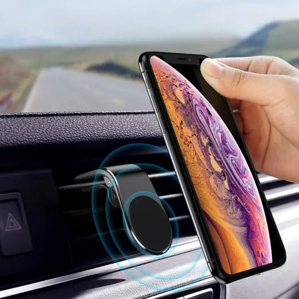 Magnetic Car Phone Holder with Rotating Head, Twists to Landscape for Maps or Portrait for Calls in Seconds