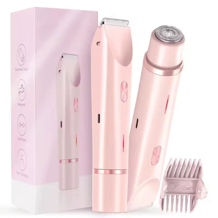 Women's Electric Shaver and Trimmer, Double-Head Hair Remover for Face, Legs, Underarms, Arms and Bikini Line