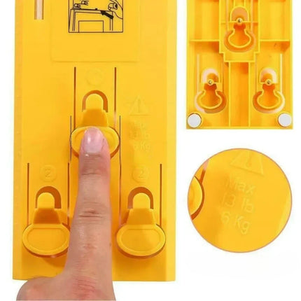 Picture Frame Hanging Tool with Built In Level and Push Button Nail Markers for Straight Wall Displays