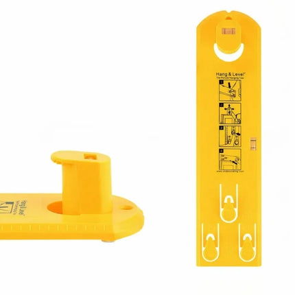 Picture Frame Hanging Tool with Built In Level and Push Button Nail Markers for Straight Wall Displays
