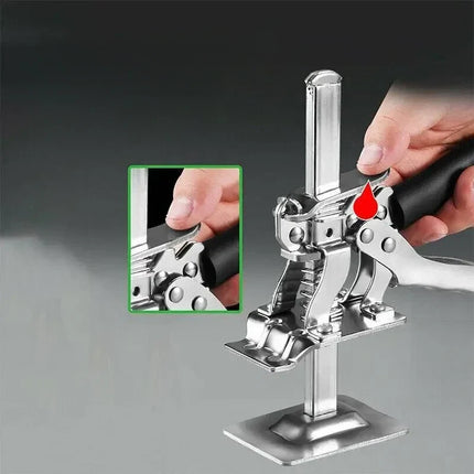 Hand Lifting Tool with Lever Height Adjustment, Squeeze Action Door and Cabinet Lifter for Solo Installs