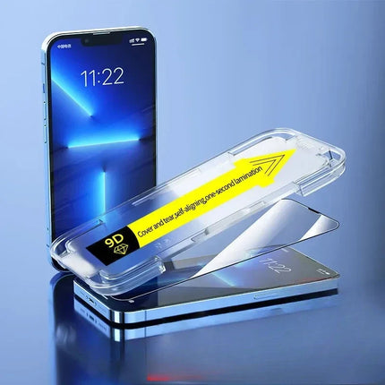 Dustproof Screen Protector for iPhone with Case Sealed Applicator Frame, Bubble Free Fit, 27 Model Options