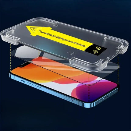 Dustproof Screen Protector for iPhone with Case Sealed Applicator Frame, Bubble Free Fit, 27 Model Options