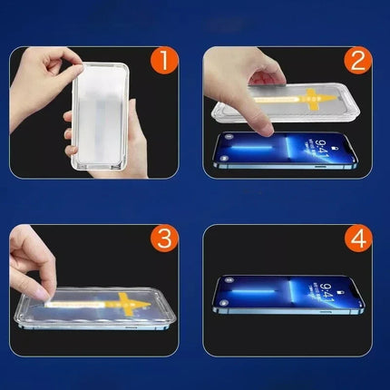 Dustproof Screen Protector for iPhone with Case Sealed Applicator Frame, Bubble Free Fit, 27 Model Options