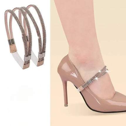 Anti-Slip Shoe Straps with Adjustable Fit, 13 Color Options Including Diamond, Mirror and Transparent Finishes