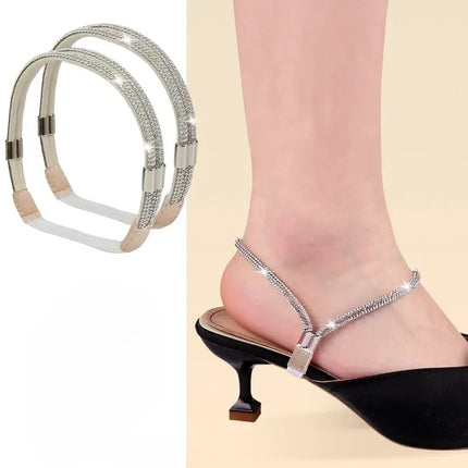 Anti-Slip Shoe Straps with Adjustable Fit, 13 Color Options Including Diamond, Mirror and Transparent Finishes