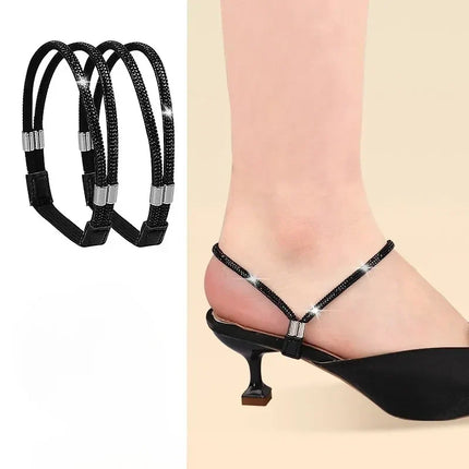 Anti-Slip Shoe Straps with Adjustable Fit, 13 Color Options Including Diamond, Mirror and Transparent Finishes